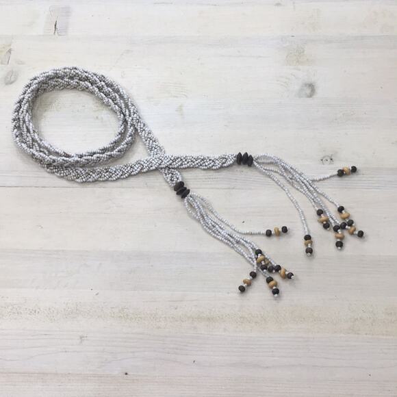 Vintage braided beaded belt with tassels - Picture 1 of 3